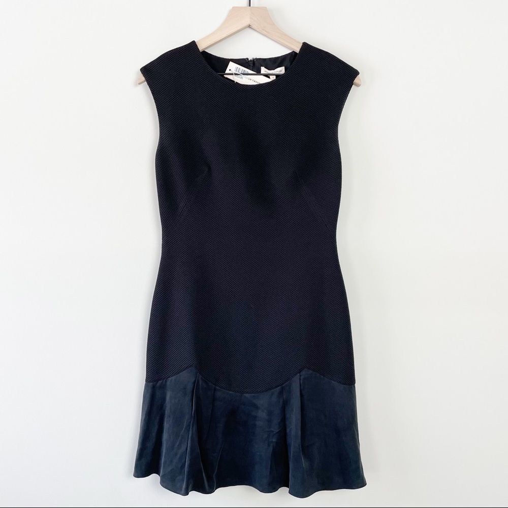 Rebecca Taylor Sleeveless Knit Pique Dress Black 6 Nwt